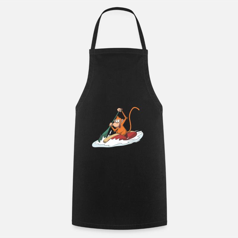 Monkey in a canoe - Cooking Apron - black