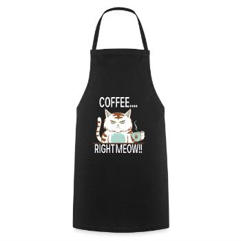Coffee Right Meow! - Kochschürze - Schwarz - Vorne - AI Model Male 185 dark (185cm)