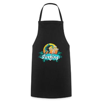 Cadeau de passe-temps de planche de surf - Tablier de cuisine - noir - Devant - AI Model Male 185 dark (185cm)