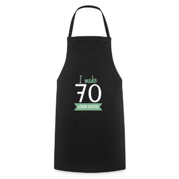 70 Geburtstag Spruch - Kochschürze - Schwarz - Vorne - AI Model Male 185 dark (185cm)