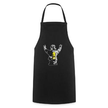 Firefighters man rock hand, firemen 112, victory shirt - Cooking Apron - black - Front - AI Model Male 185 dark (185cm)