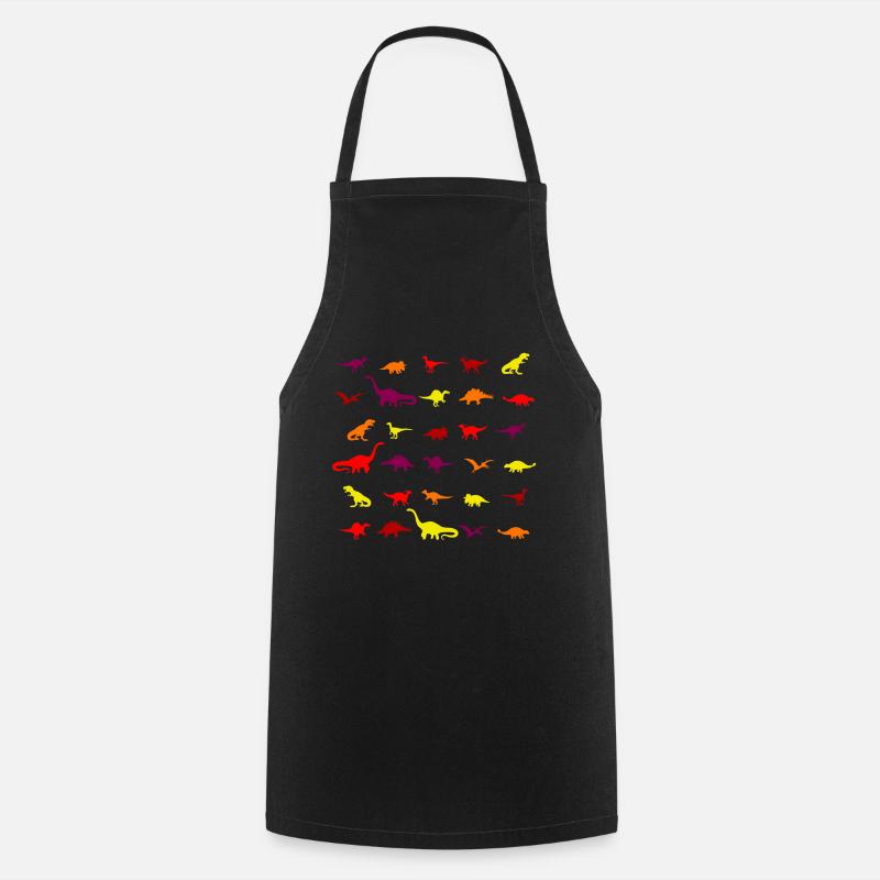 dino rouge - Tablier de cuisine - noir