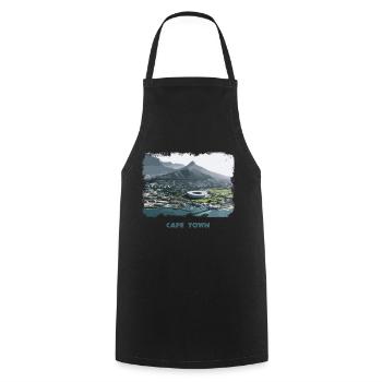 Cape Town Retro - Cooking Apron - black - Front - AI Model Male 185 dark (185cm)