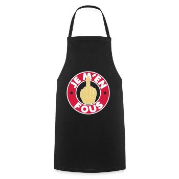 Je m'en fous - Tablier de cuisine - noir - Devant - AI Model Male 185 dark (185cm)
