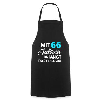 Mit 66 Jahren da fängt das Leben an - Kochschürze - Schwarz - Vorne - AI Model Male 185 dark (185cm)