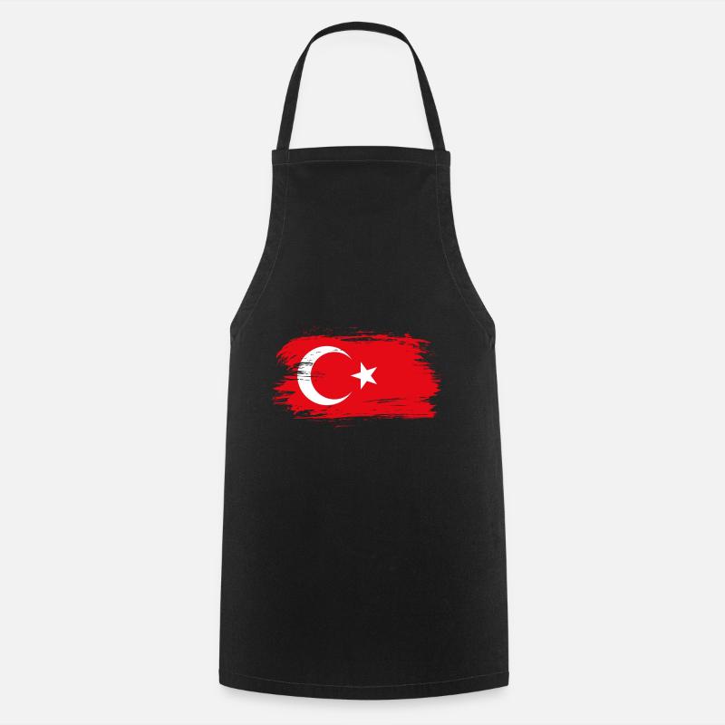 Turquie Drapeau - Tablier de cuisine - noir