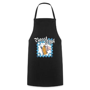Basst scho Bier Bayern Saufen Dialekt - Kochschürze - Schwarz - Vorne - AI Model Male 185 dark (185cm)