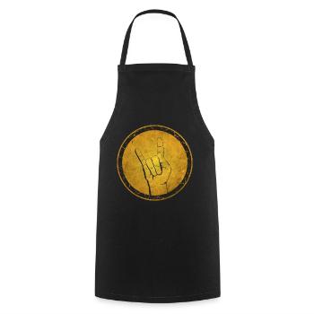 Metal Fork - Kochschürze - Schwarz - Vorne - AI Model Male 185 dark (185cm)