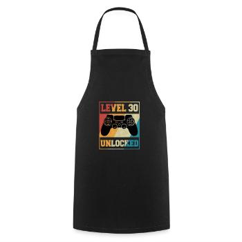 Niveau 30 Complete 30 anniversaire Gamer Cadeau - Tablier de cuisine - noir - Devant - AI Model Male 185 dark (185cm)