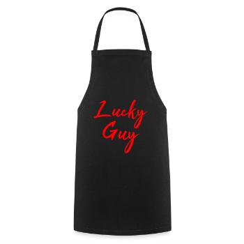 Lucky guy - Cooking Apron - black - Front - AI Model Male 185 dark (185cm)