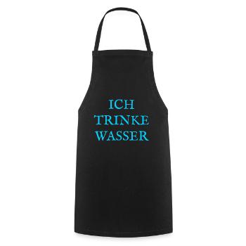 Ich trinke Wasser - Kochschürze - Schwarz - Vorne - AI Model Male 185 dark (185cm)