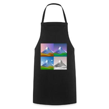 colorful mountains, Matterhorn, Switzerland, Alps, alps - Cooking Apron - black - Front - AI Model Male 185 dark (185cm)