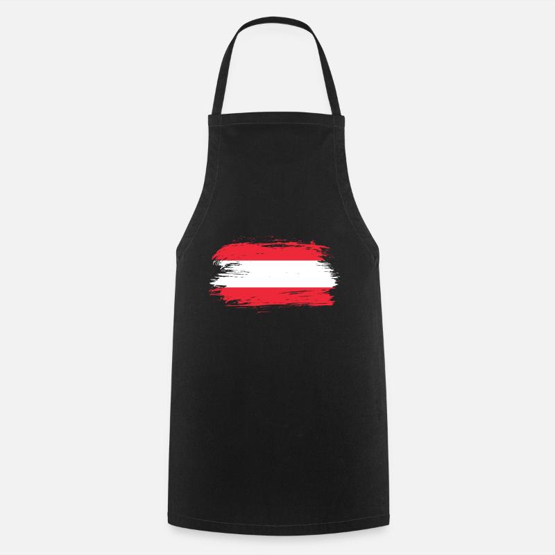 Austria Flag - Cooking Apron - black