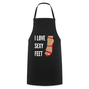 I love sexy Feet - Kochschürze - Schwarz - Vorne - AI Model Male 185 dark (185cm)
