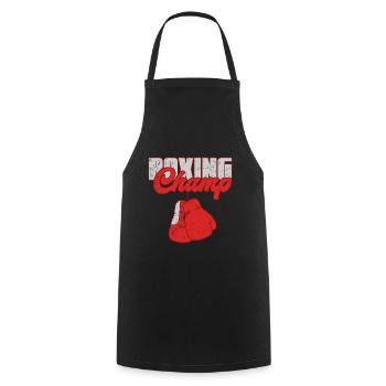Boxeurs de boxe - Tablier de cuisine - noir - Devant - AI Model Male 185 dark (185cm)