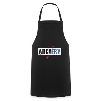 Flèche de tir à l'arc - Tablier de cuisine - noir - Devant - AI Model Male 185 dark (185cm)