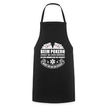 Poker Pokern Ass Casino Hold'em All In Geschenk - Kochschürze - Schwarz - Vorne - AI Model Male 185 dark (185cm)
