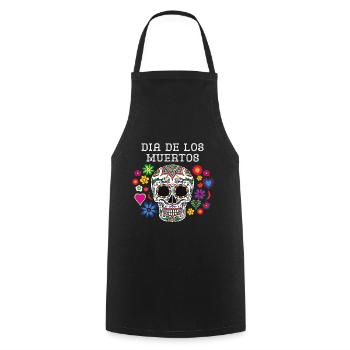 Halloween Dia de los Muertos mexikanische spanische Kokosnuss - Kochschürze - Schwarz - Vorne - AI Model Male 185 dark (185cm)