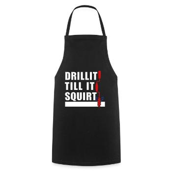 Drill it until it squirts screws screw - Cooking Apron - black - Front - AI Model Male 185 dark (185cm)