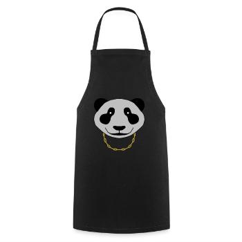 Panda - Kochschürze - Schwarz - Vorne - AI Model Male 185 dark (185cm)