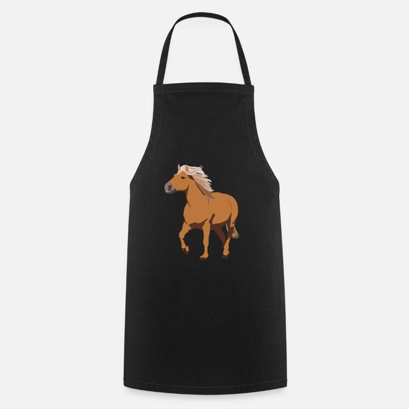 Poney à cheval Haflinger - Tablier de cuisine - noir