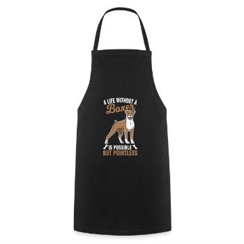 Cadeau de propriétaire de chien boxer allemand - Tablier de cuisine - noir - Devant - AI Model Male 185 dark (185cm)