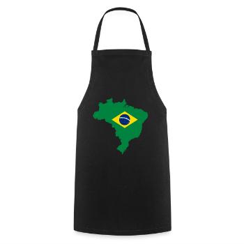 Brasilien Flagge Geschenkidee Landkarte - Kochschürze - Schwarz - Vorne - AI Model Male 185 dark (185cm)