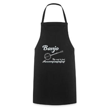 Banjo Bluegrass Music Traditional Funny Gift - Cooking Apron - black - Front - AI Model Male 185 dark (185cm)