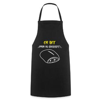 On dit pain au chocolat et pas chocolatine t-shirt - Tablier de cuisine - noir - Devant - AI Model Male 185 dark (185cm)