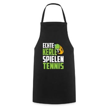 Tischtennis - Kochschürze - Schwarz - Vorne - AI Model Male 185 dark (185cm)