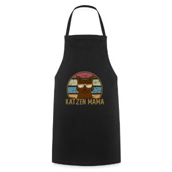 KATZEN MAMA - Kochschürze - Schwarz - Vorne - AI Model Male 185 dark (185cm)