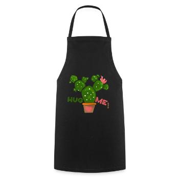 hug me - Cooking Apron - black - Front - AI Model Male 185 dark (185cm)