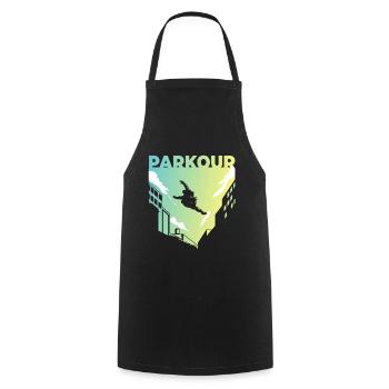 Idée cadeau Parkour Freerunning Parkour Freerunn - Tablier de cuisine - noir - Devant - AI Model Male 185 dark (185cm)
