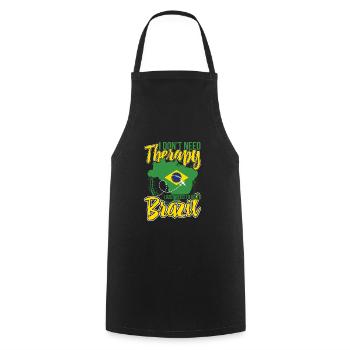 I don't need therapy, only Brazil - Cooking Apron - black - Front - AI Model Male 185 dark (185cm)