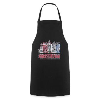 Amsterdam Skyline - Pink - Cooking Apron - black - Front - AI Model Male 185 dark (185cm)