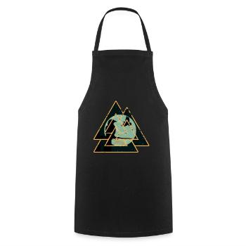 Viking Valknut Norse Symbol Raben Hugin Munin - Kochschürze - Schwarz - Vorne - AI Model Male 185 dark (185cm)
