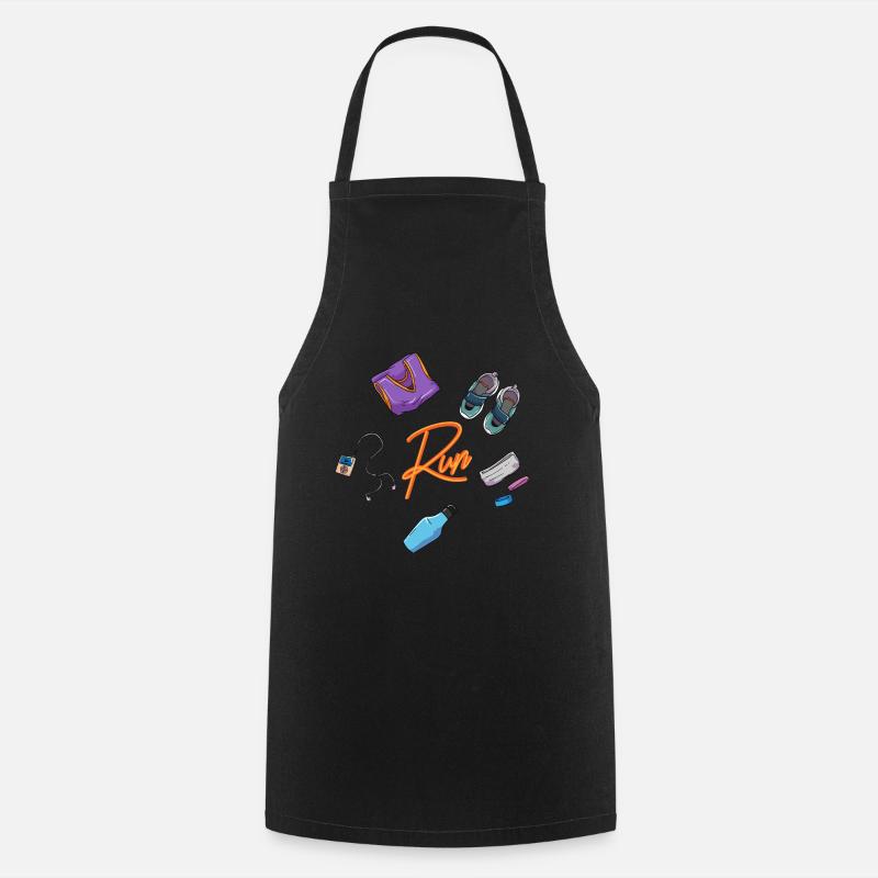 Funny running run athlete gift idea - Cooking Apron - black