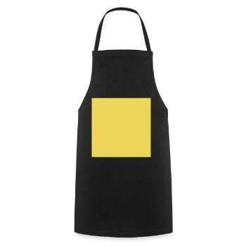 Carré jaune | pour hommes, mesdames et enfants - Tablier de cuisine - noir - Devant - AI Model Male 185 dark (185cm)