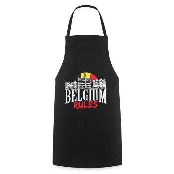 Belgien Stolz Geschenkidee - Kochschürze - Schwarz - Vorne - AI Model Male 185 dark (185cm)