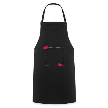 Herz Rahmen Ornament Linie - Kochschürze - Schwarz - Vorne - AI Model Male 185 dark (185cm)
