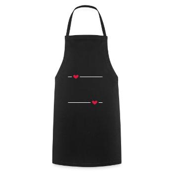 Linie Herz Strich Ornament - Kochschürze - Schwarz - Vorne - AI Model Male 185 dark (185cm)