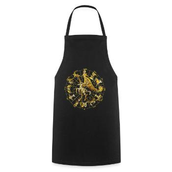 Zodiac Sign Divine Sagittarius Armor - Cooking Apron - black - Front - AI Model Male 185 dark (185cm)