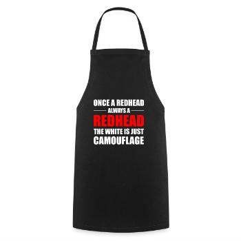 Redhead Hair Quote Funny Humour Saying - Cooking Apron - black - Front - AI Model Male 185 dark (185cm)