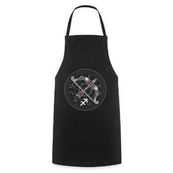 Signe du Zodiaque Sagittaire d’anniversaire Cadeau Idée - Tablier de cuisine - noir - Devant - AI Model Male 185 dark (185cm)