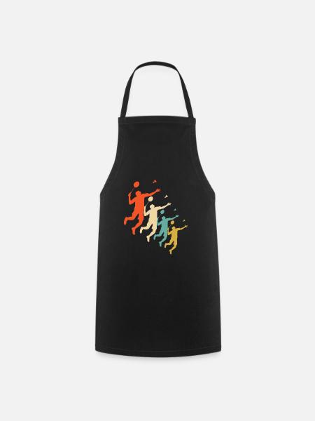 badmintion retro design - Kochschürze - Schwarz