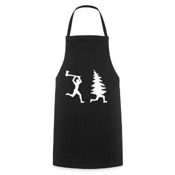 Fir Hunter Lumberjack - Cooking Apron - black - Front - AI Model Male 185 dark (185cm)