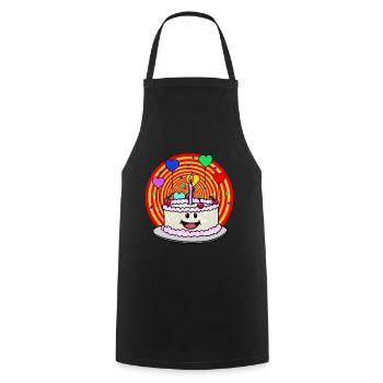 Anniversaire gâteau fête Félicitations enfants - Tablier de cuisine - noir - Devant - AI Model Male 185 dark (185cm)