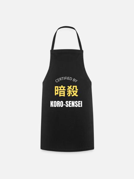 Certified by KORO Sensei Manga Anime Citation - Cooking Apron - black
