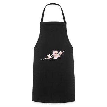 Fleur de cerisier - Sakura - Tablier de cuisine - noir - Devant - AI Model Male 185 dark (185cm)