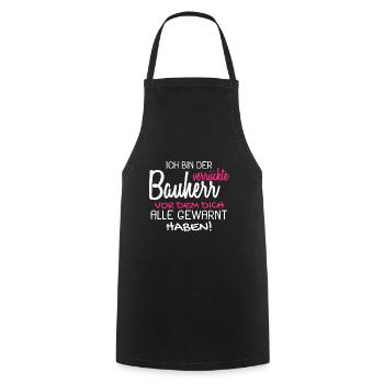 Bauherr Bauherren Baubeginn Hausbau Geschenk - Kochschürze - Schwarz - Vorne - AI Model Male 185 dark (185cm)